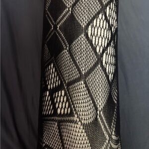 Source Unknown Black Fishnet Diamond Pattern Tights